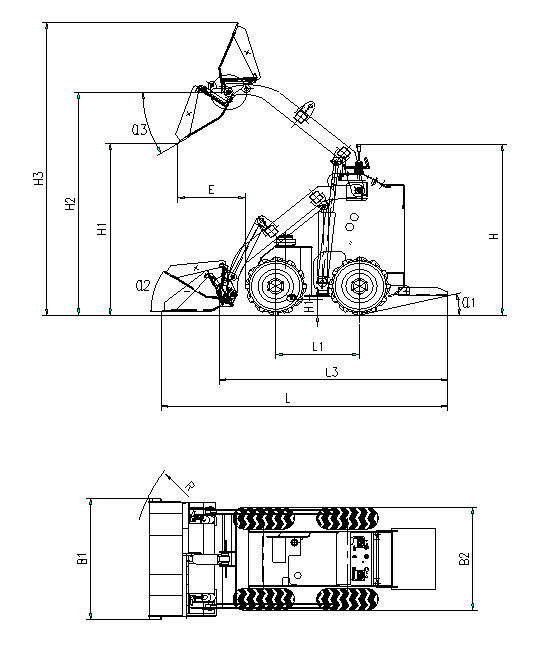 小型滑移裝載機GN280的技術(shù)參數(shù)